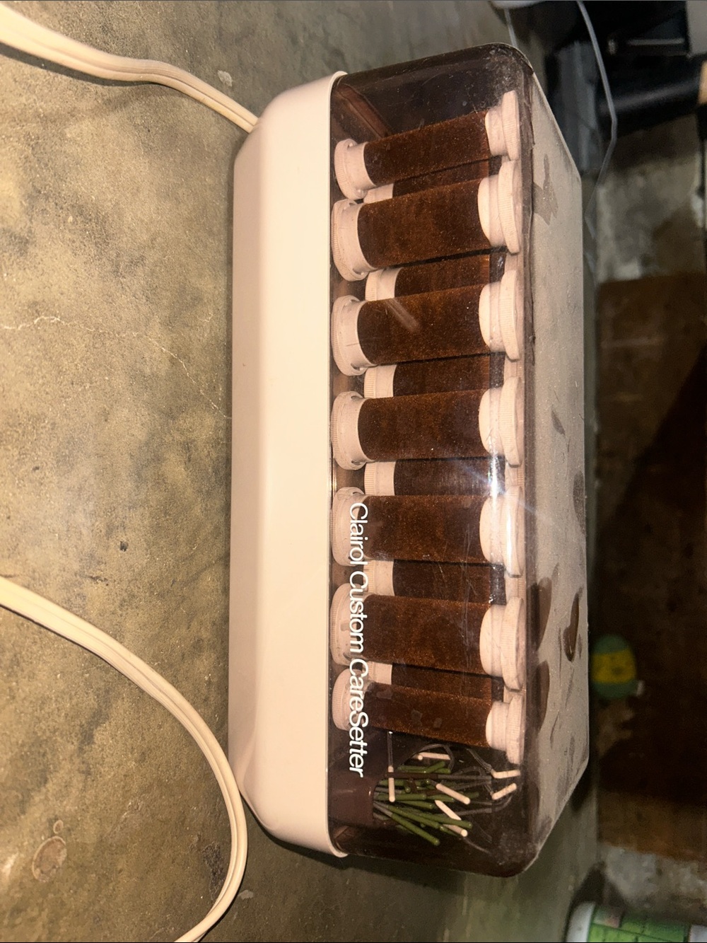 Electric Hair Roller Set - White and Brown